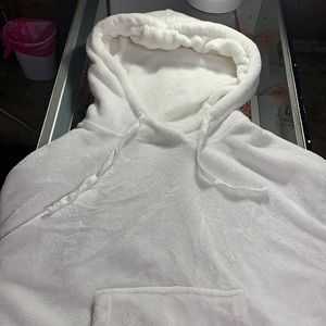 White fluffy hoodie